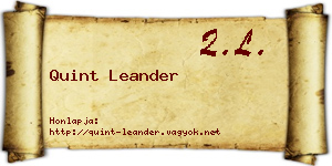 Quint Leander névjegykártya